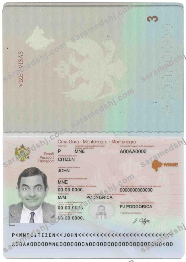 Montenegro passport